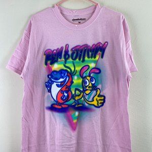 NWOT Ren & Stimpy Airbrushed Shirt Nickelodeon 90s